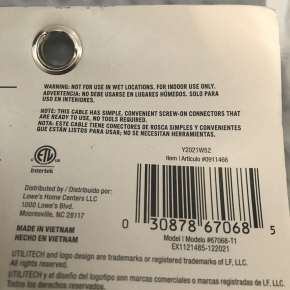 UTILITECH 15ft RG6 Coaxial Quad-Shield Cable, Black - Picture 4 of 6